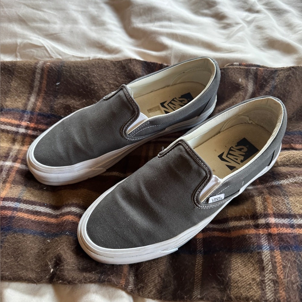 Vans Gray Slip-On Sneakers Size 8